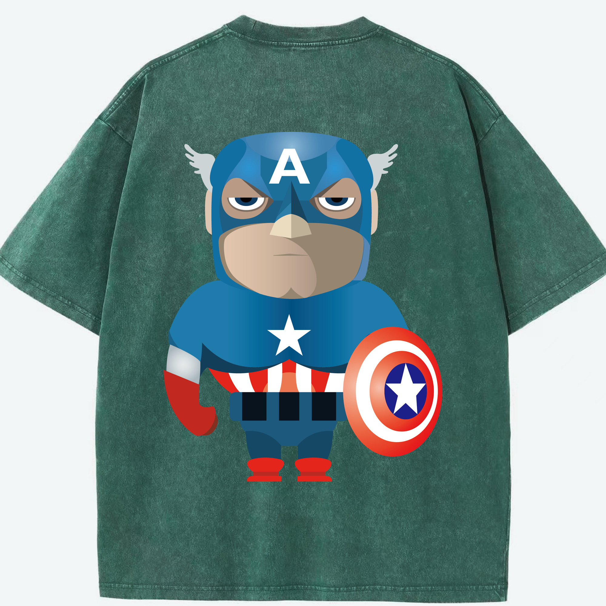 （画像用） アベンジャーズ The Avengers 綿100% ヴィンテージ風 半袖Tシャツ（背面プリント）